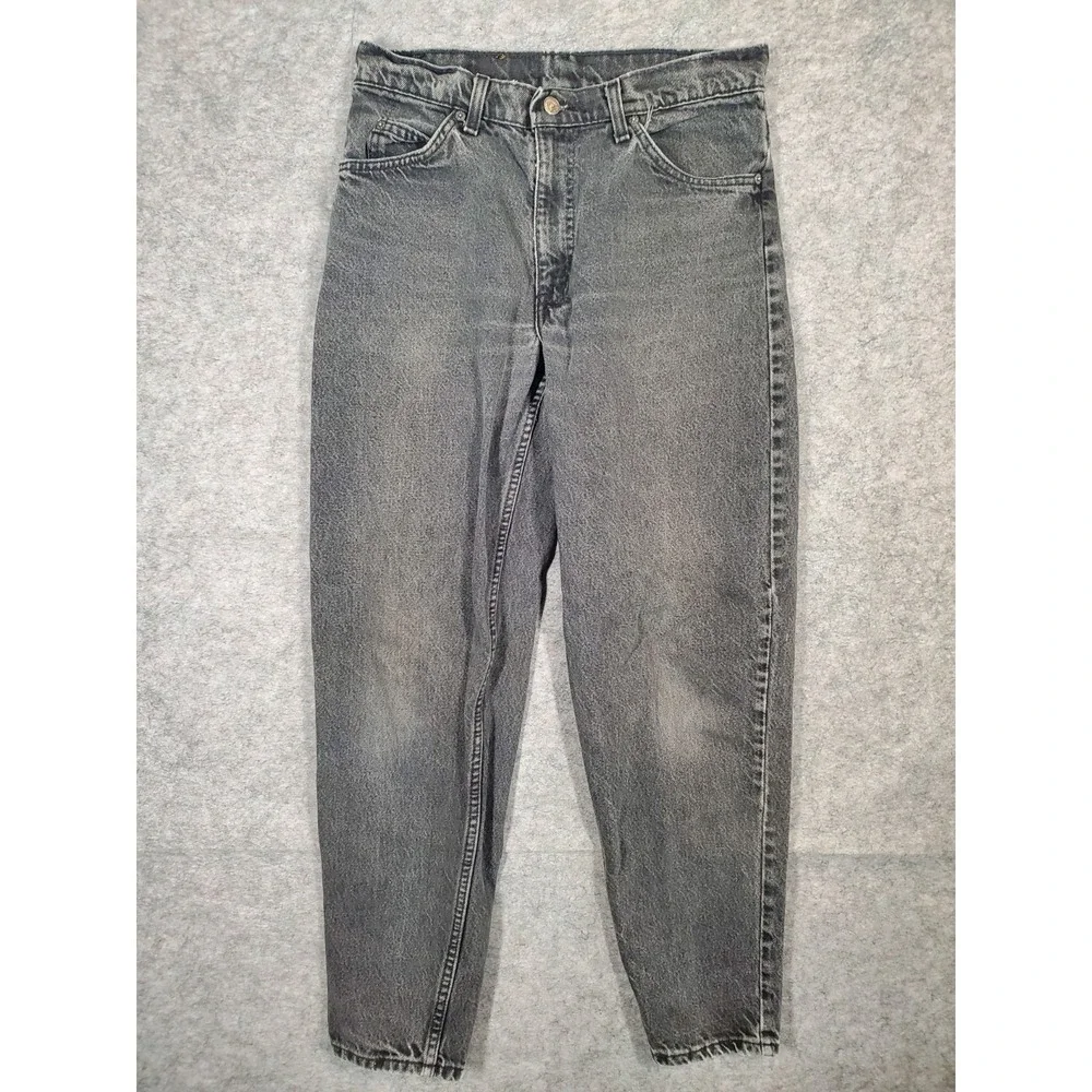 Vintsge Levi's 560 Orange Tab Jeans Mens 31x32 Black USA Loose Taper Distressed